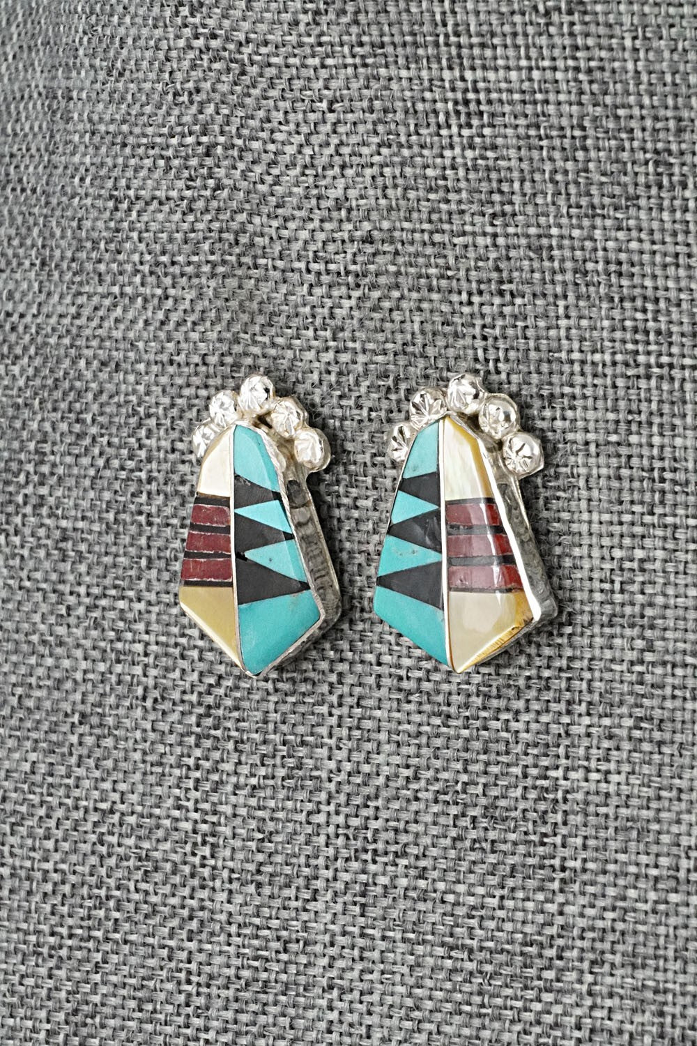 Multi-Stone Inlay & Sterling Silver Earrings - Ola Eriacho