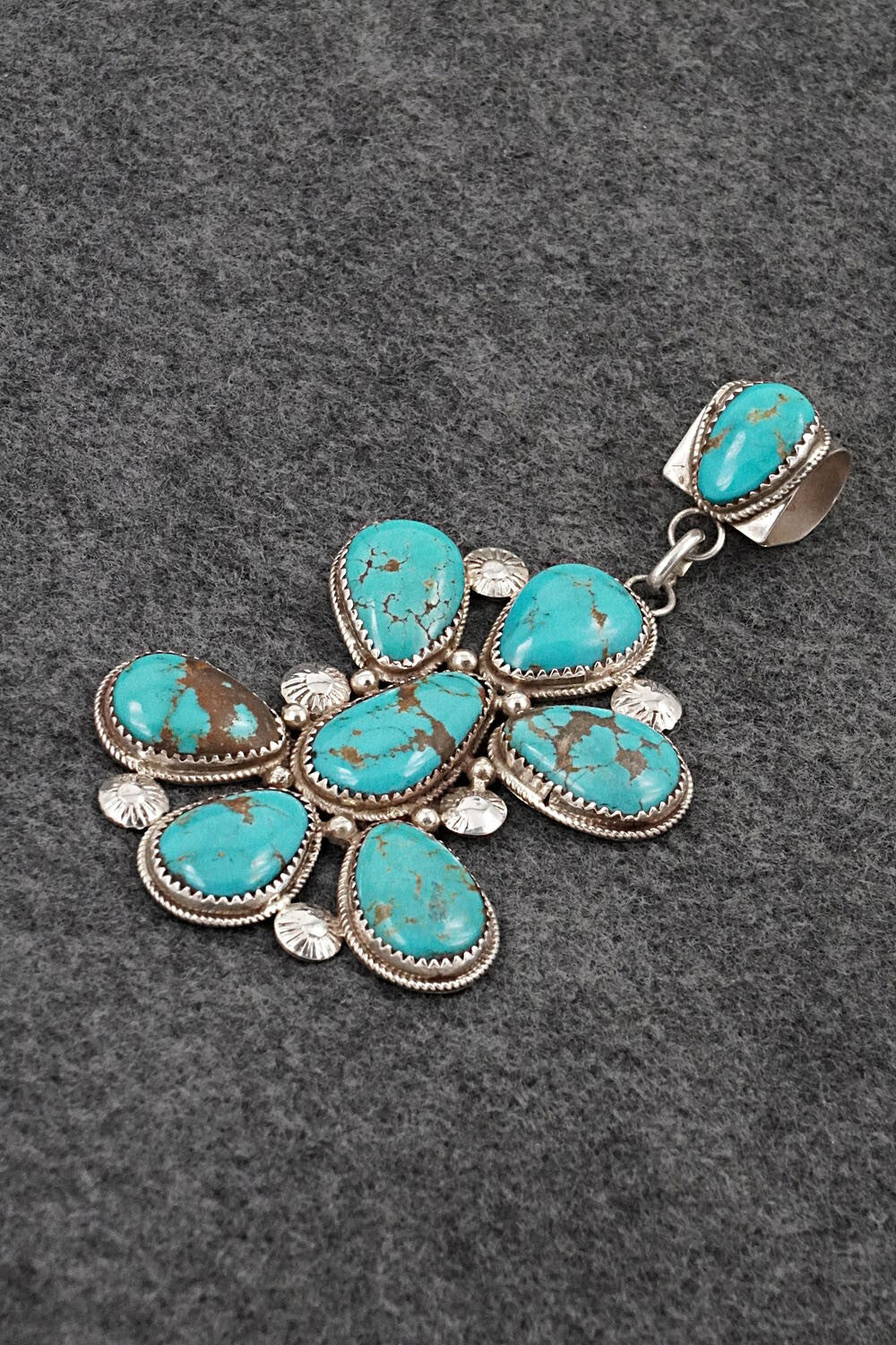 Turquoise & Sterling Silver Pendant - Ernest Hawthorne