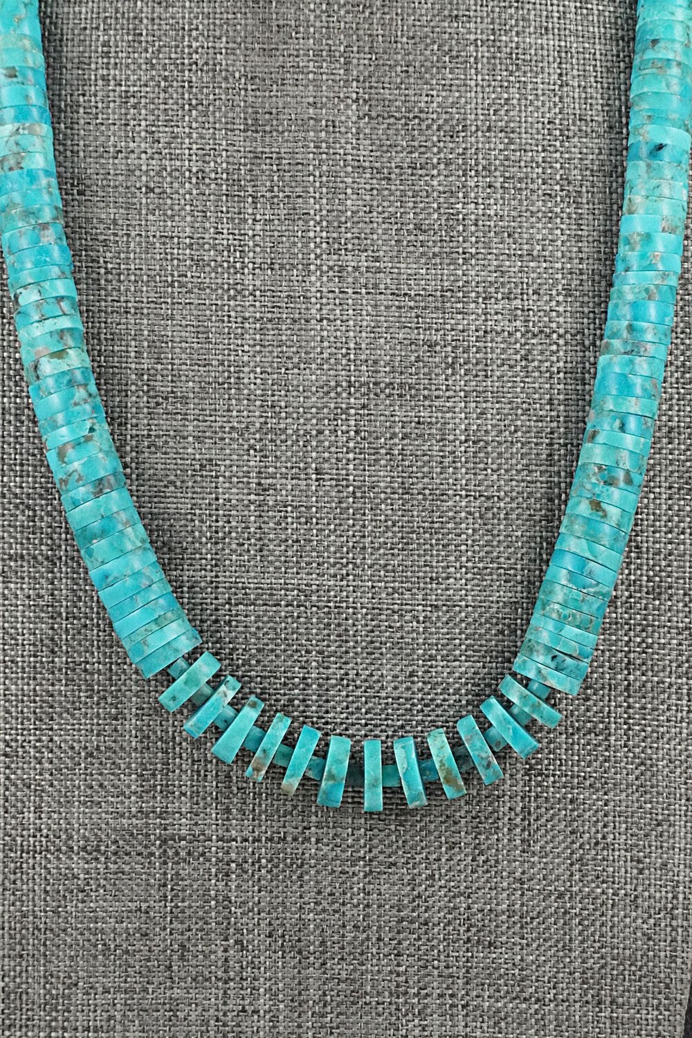 Turquoise & Sterling Silver Necklace 20" - Lupe Lovato