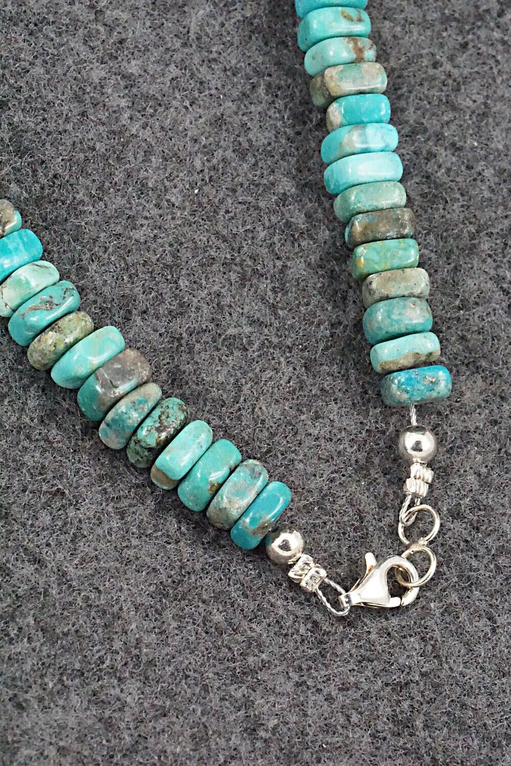 Turquoise & Sterling Silver Necklace 18" - Doreen Jake