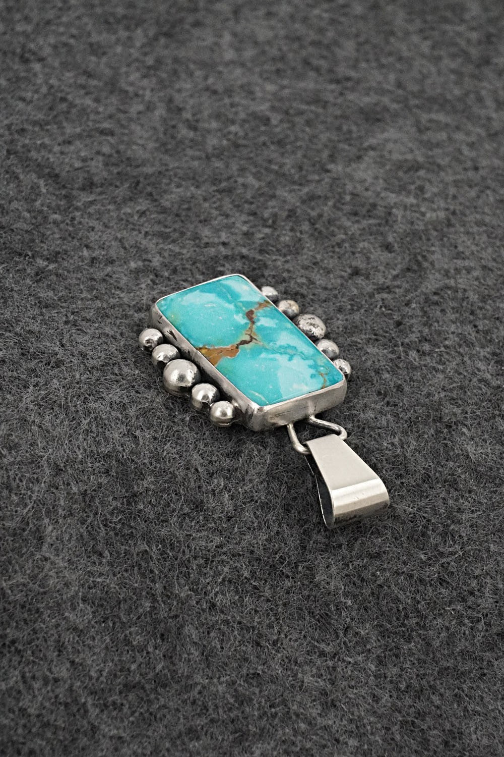 Turquoise & Sterling Silver Pendant - Eugene Gruber