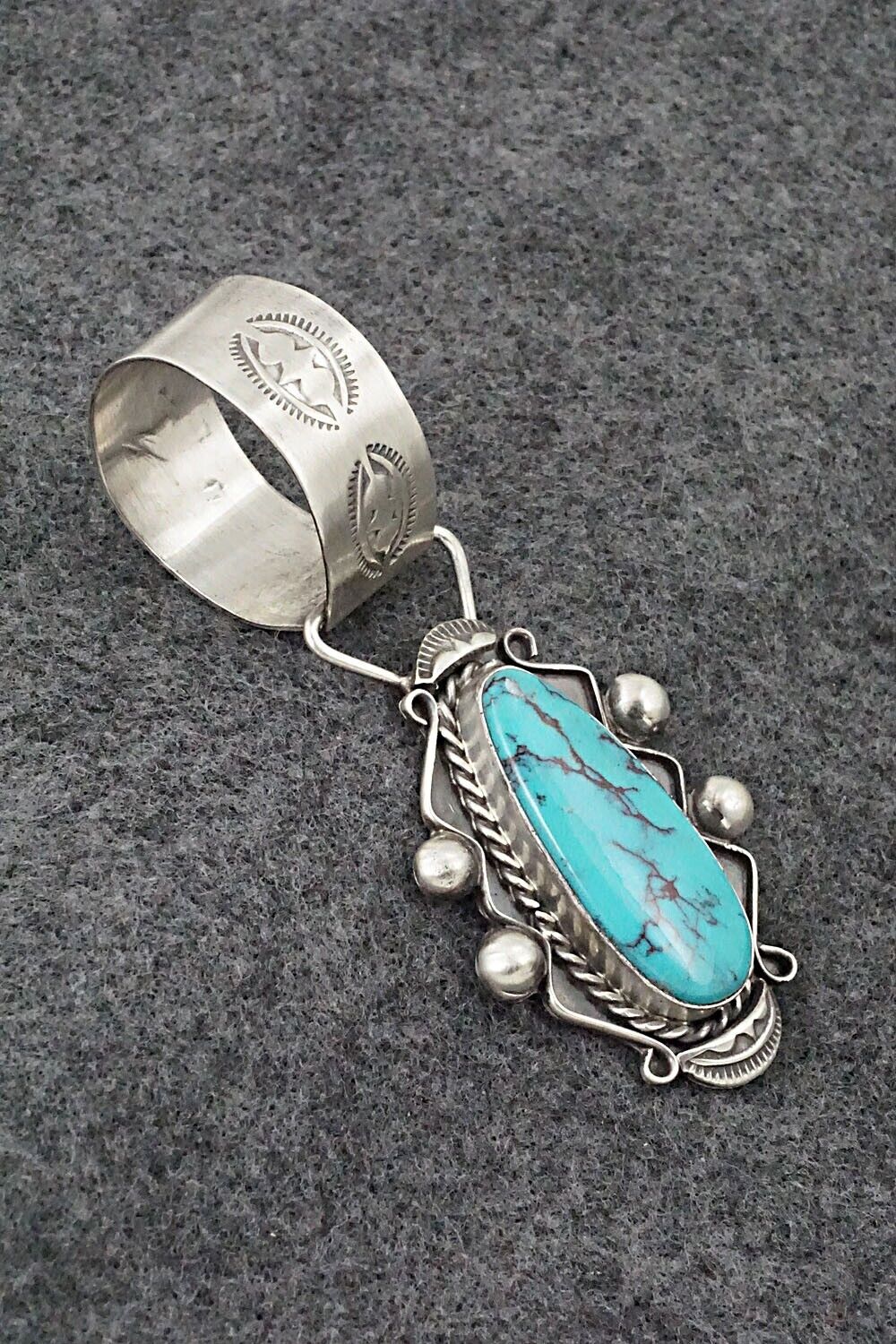 Turquoise and Sterling Silver Pendant - Wilson Dawes