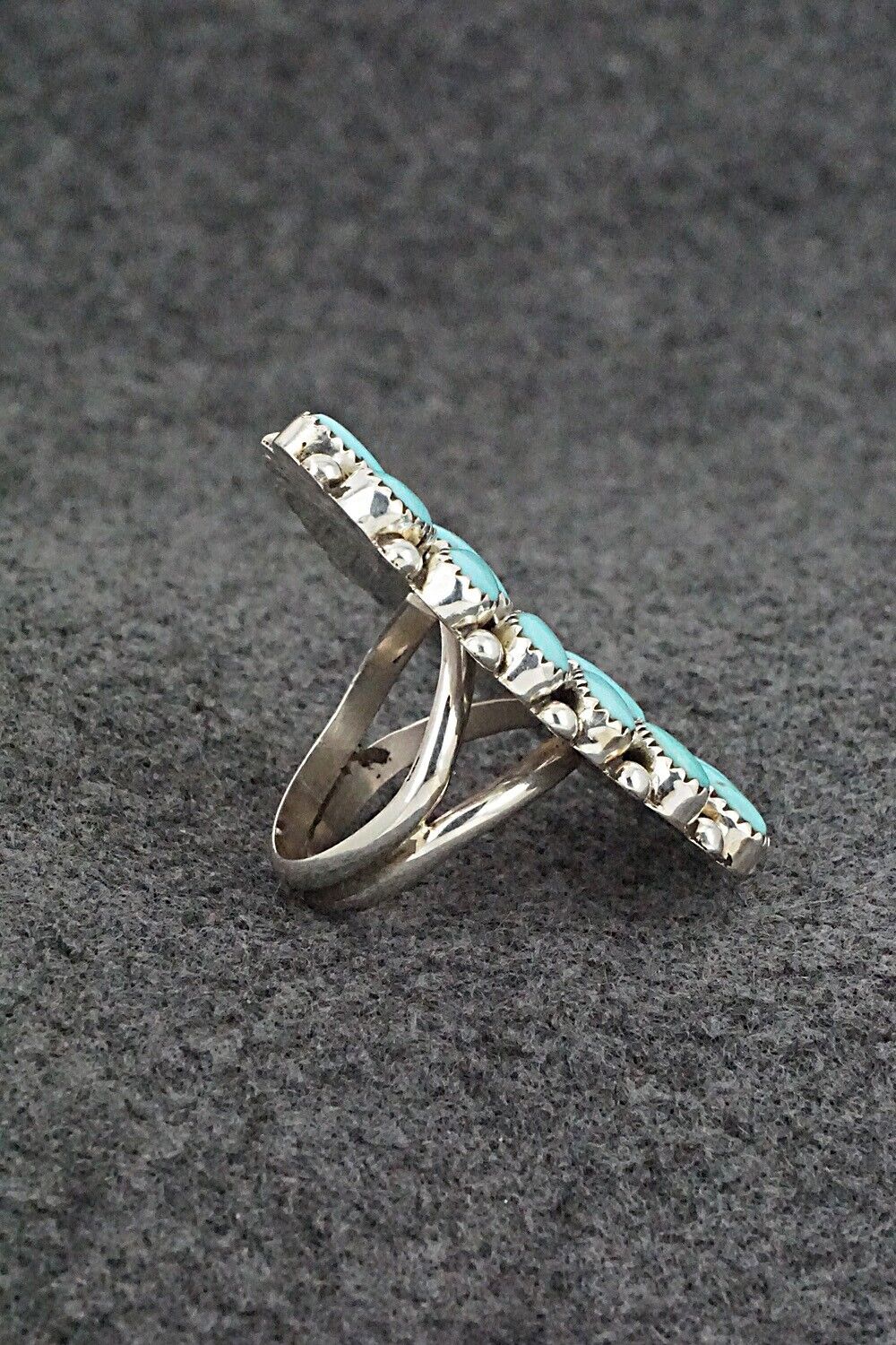 Turquoise & Sterling Silver Ring - Rodney Notah - Size 8