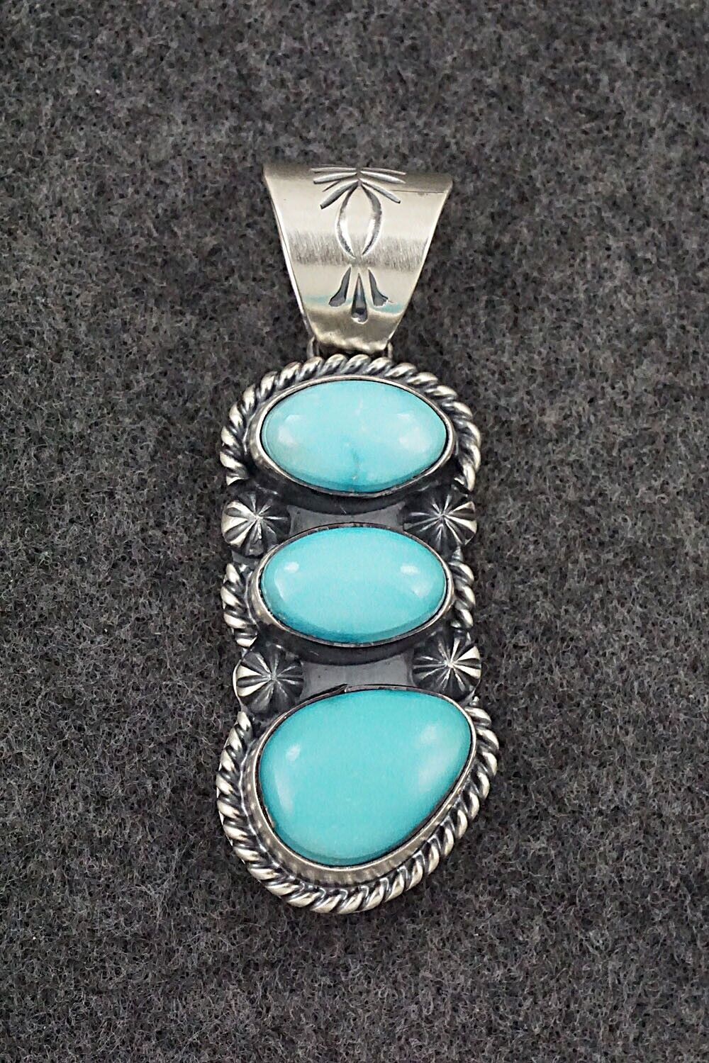 Turquoise & Sterling Silver Pendant - Raymond Delgarito