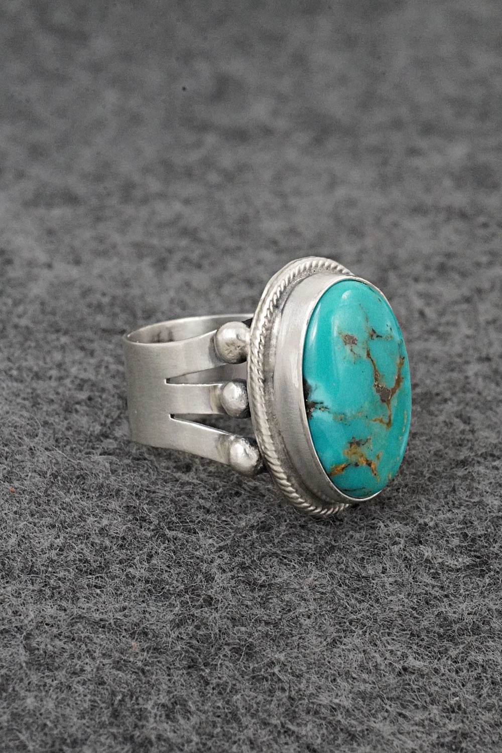 Turquoise & Sterling Silver Ring - Darrin Livingston - Size 8
