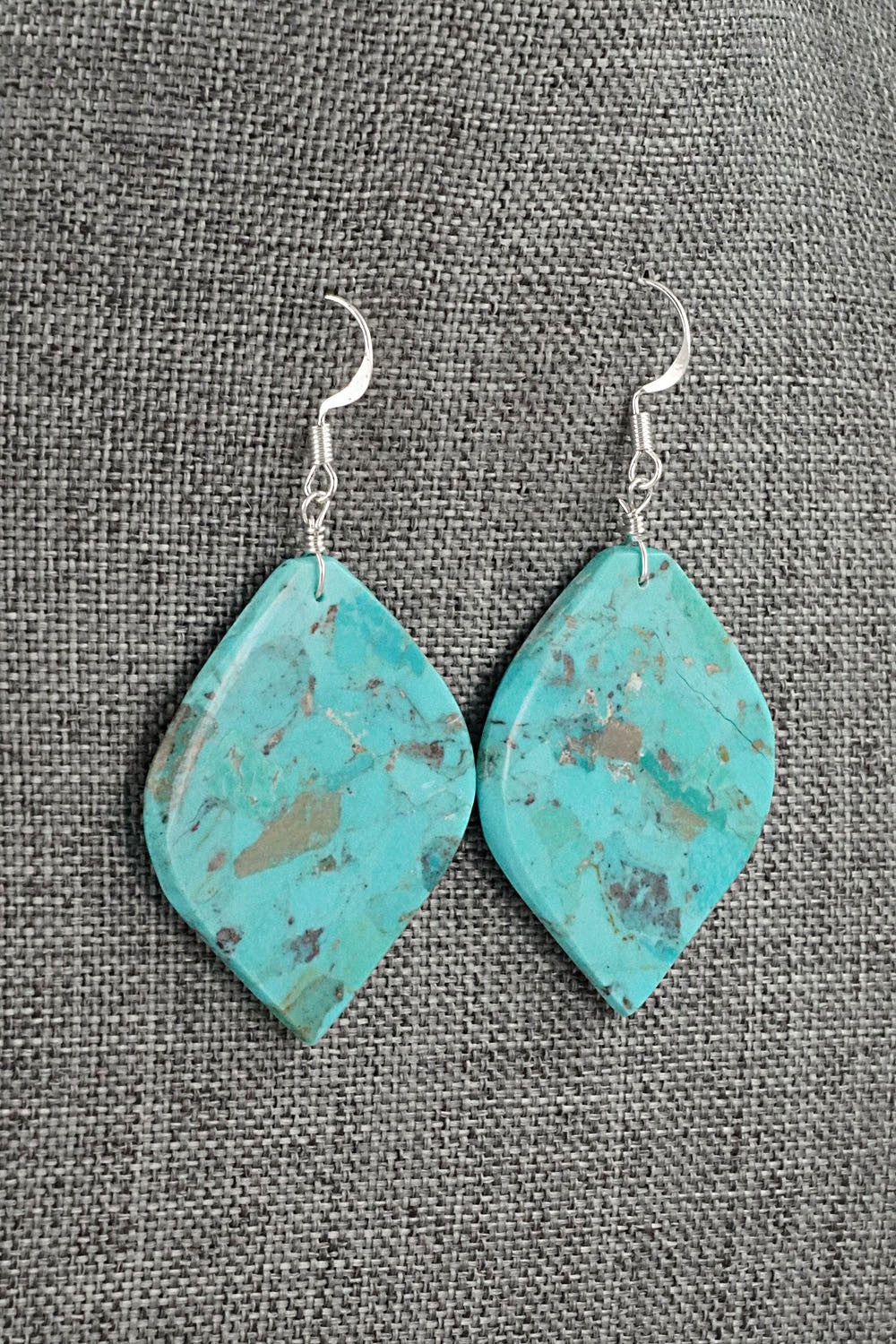 Turquoise & Sterling Silver Earrings - Lupe Lovato