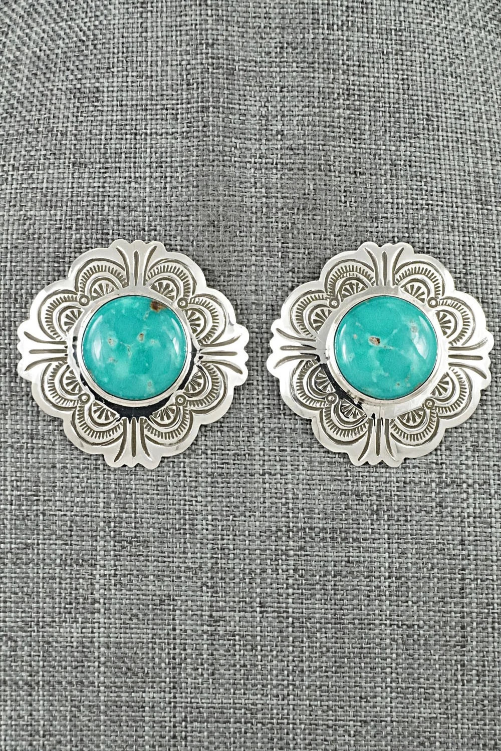 Turquoise & Sterling Silver Earrings - Arnold Blackgoat