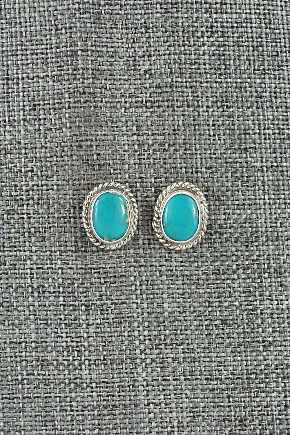 Turquoise & Sterling Silver Earrings - B. Begay