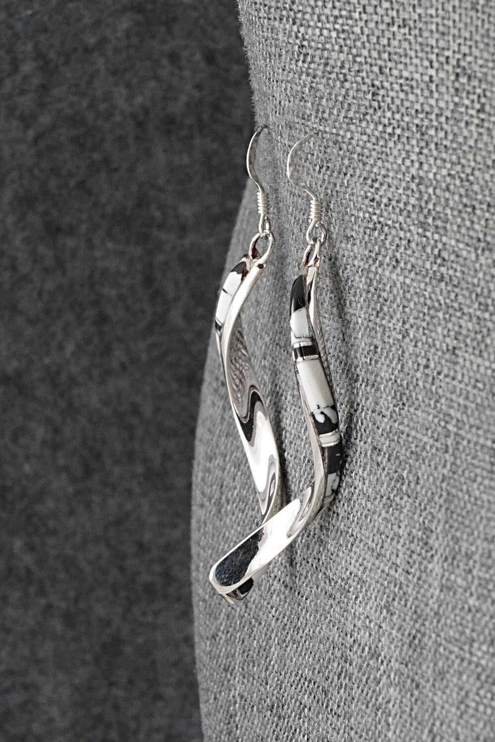 White Buffalo & Sterling Silver Earrings - Terrance Panteah