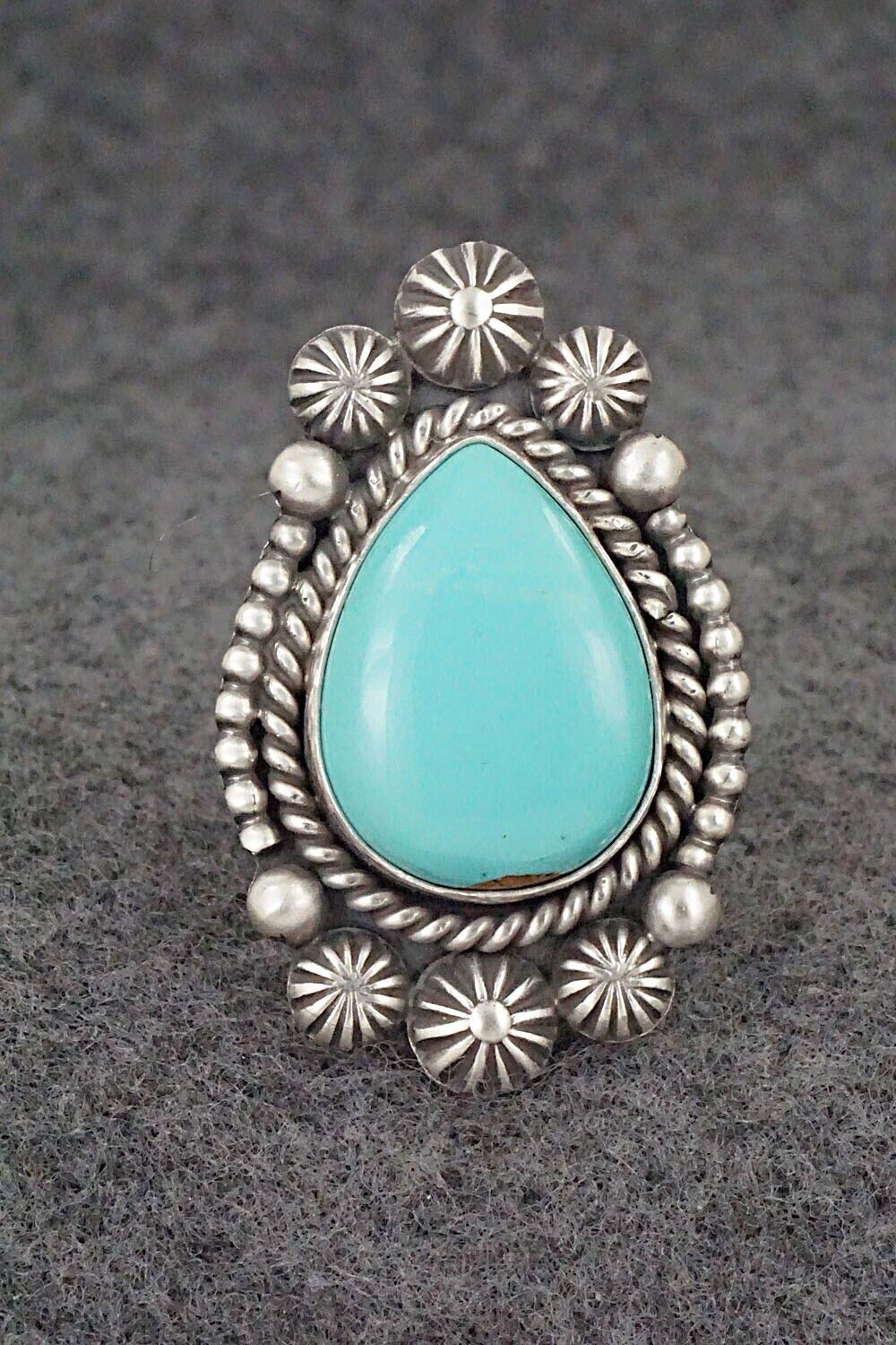 Turquoise & Sterling Silver Ring - Michael Calladitto - Size 8