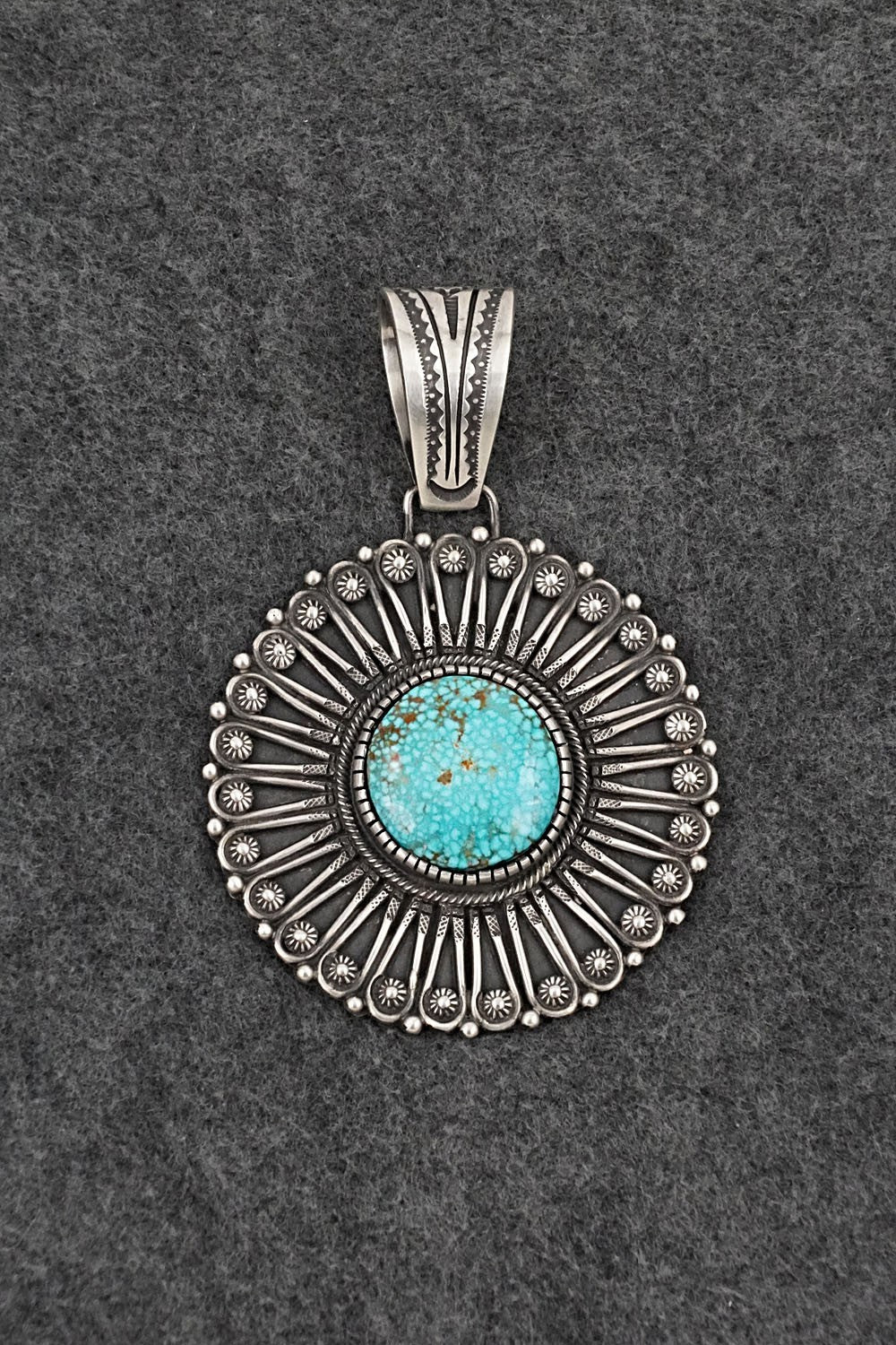Turquoise & Sterling Silver Pendant - Calvin Martinez