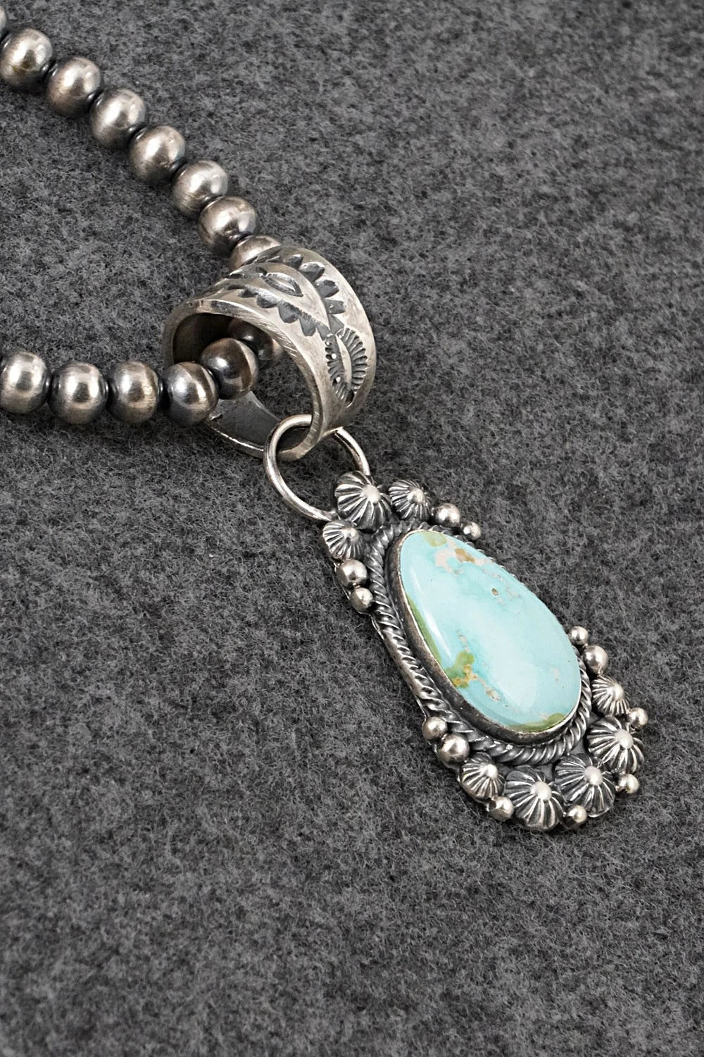 Turquoise & Sterling Silver Necklace - Tom Lewis