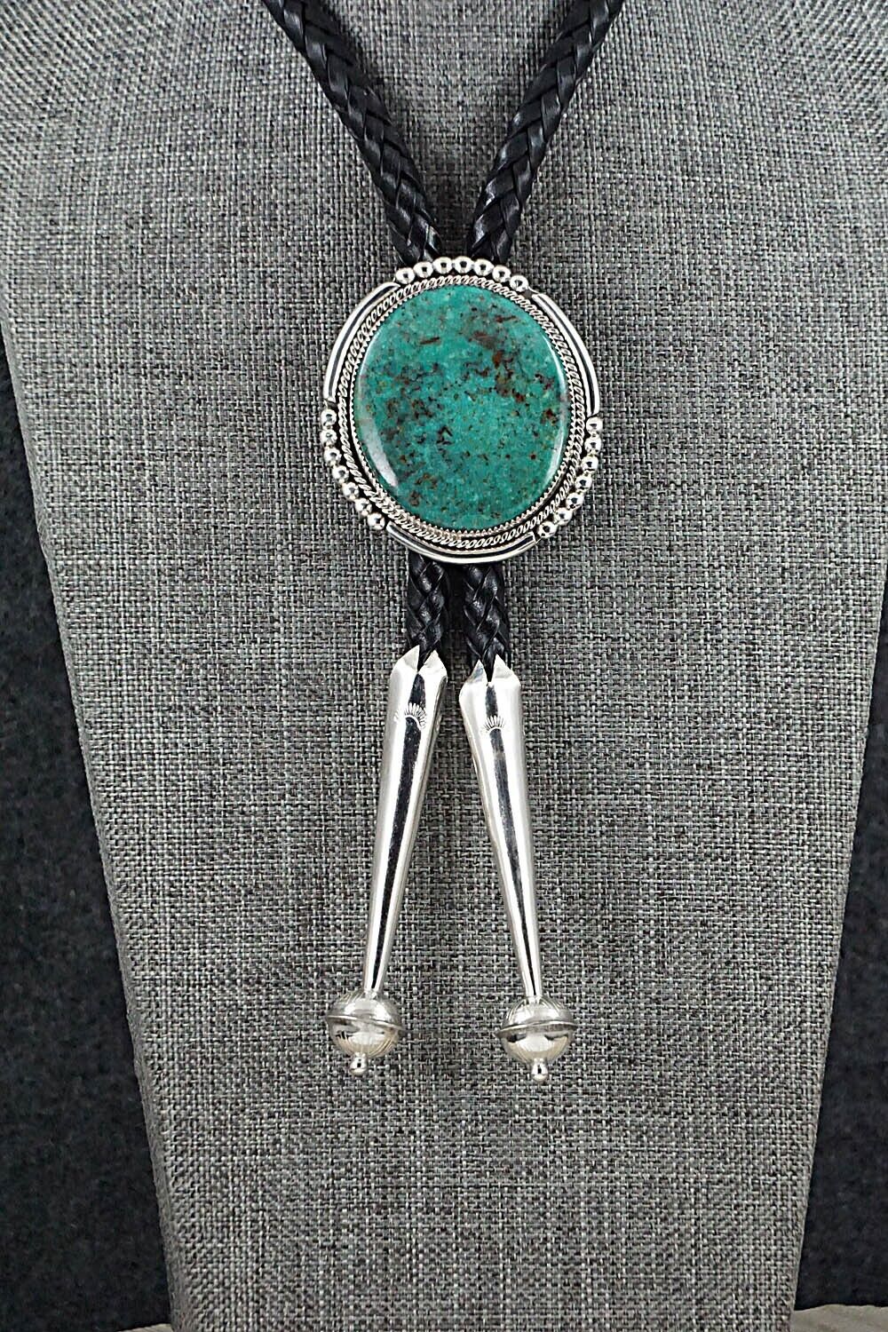 Turquoise & Sterling Silver Bolo Tie - Kenny Calavaza