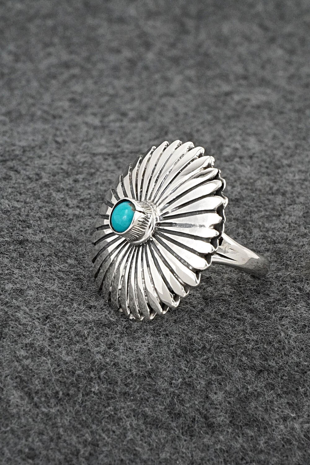 Turquoise & Sterling Silver Ring - Alice Rose Saunders - Size 7.75