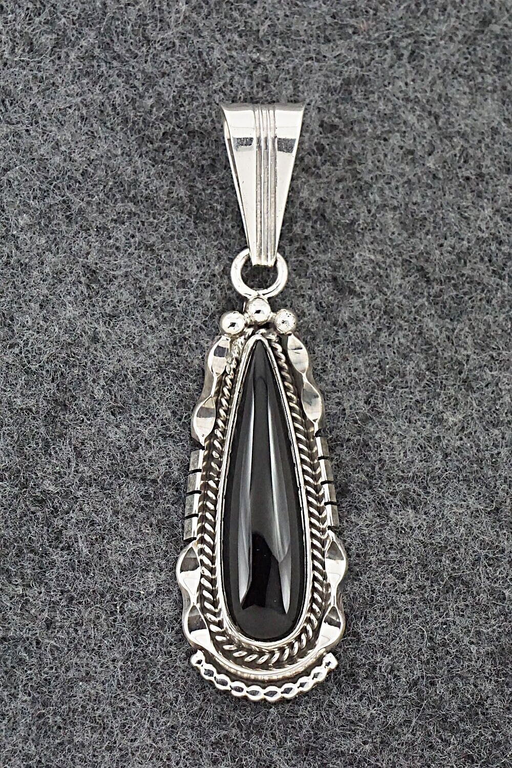 Onyx & Sterling Silver Pendant - Samuel Yellowhair