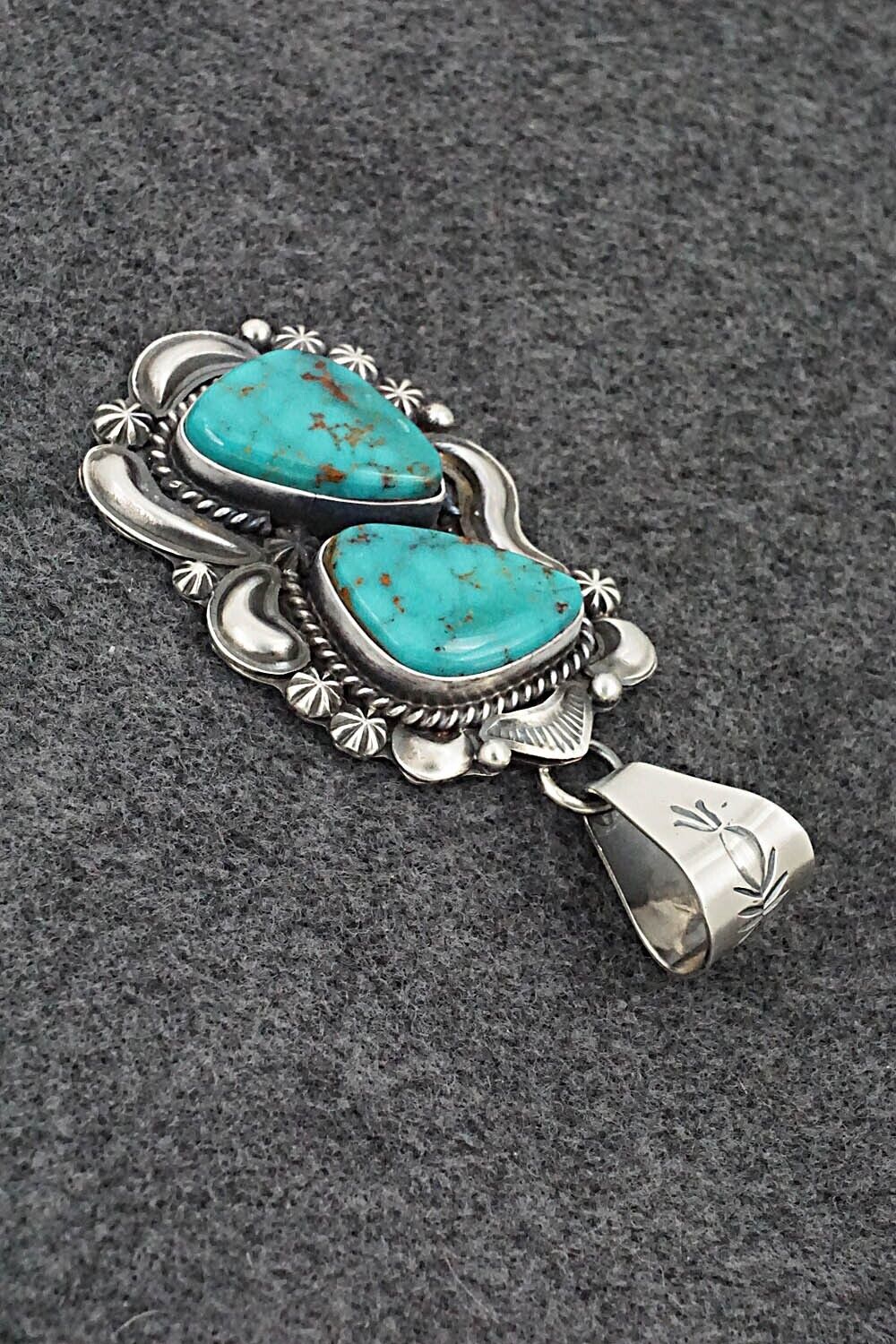 Turquoise & Sterling Silver Pendant - Raymond Delgarito