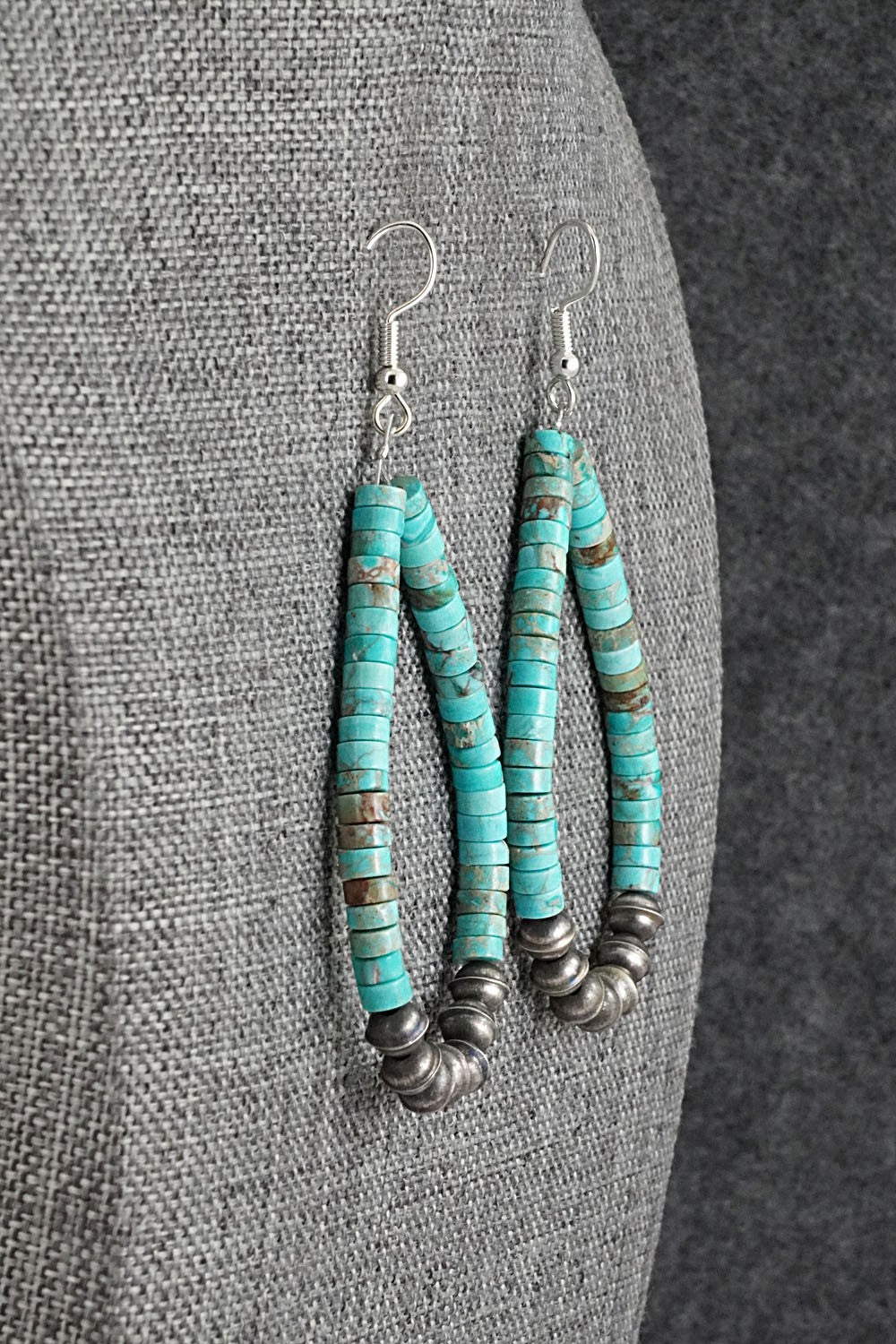 Turquoise & Sterling Silver Earrings - Quaylon Sam