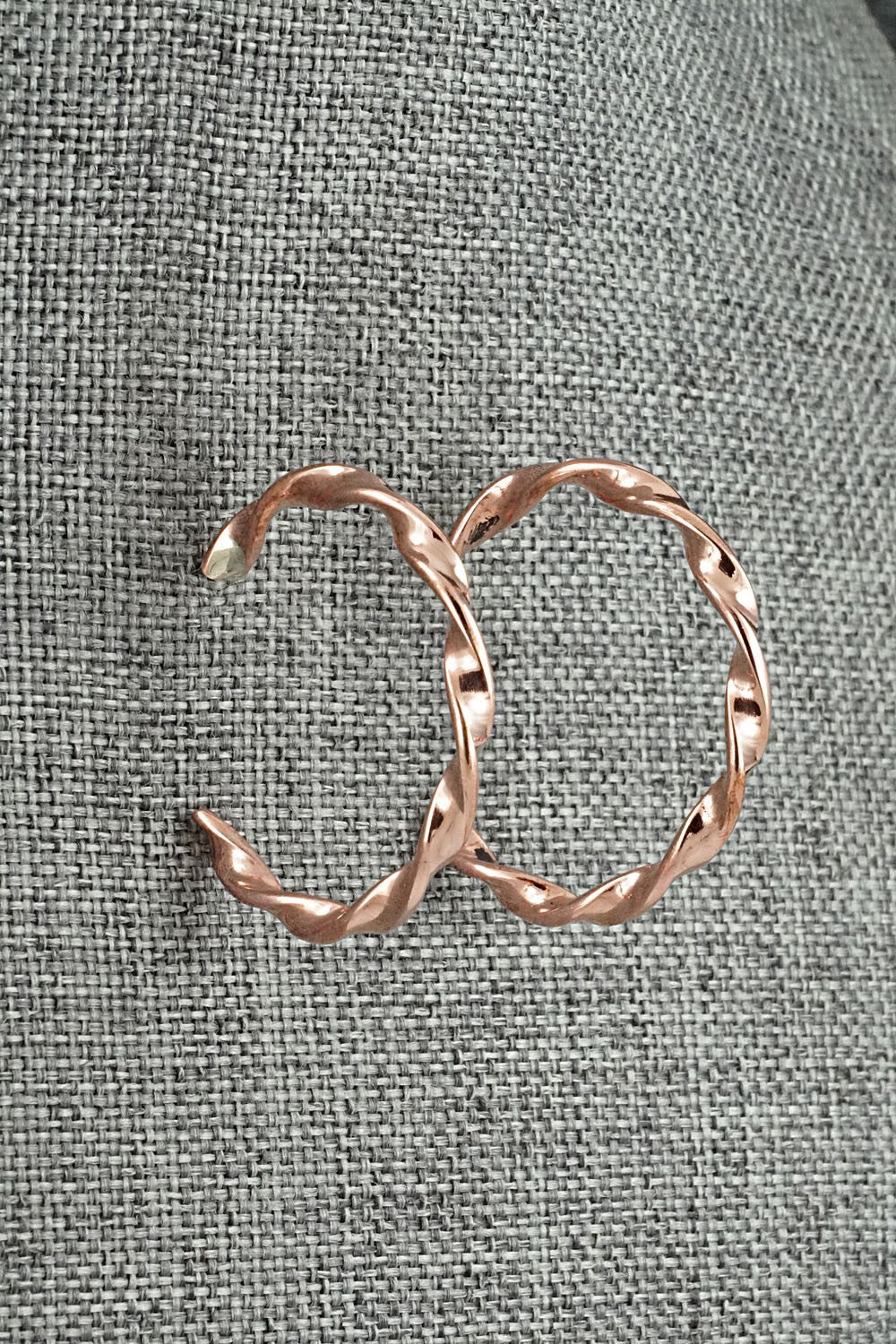 Copper Hoop Earrings - Elaine Tahe