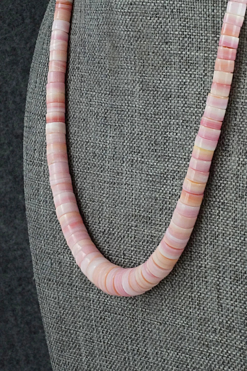 Pink Conch & Sterling Silver Necklace 18" - Doreen Jake