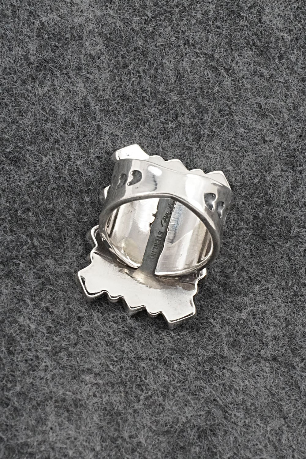 Coral & Sterling Silver Ring - Verley Betone - Size 6