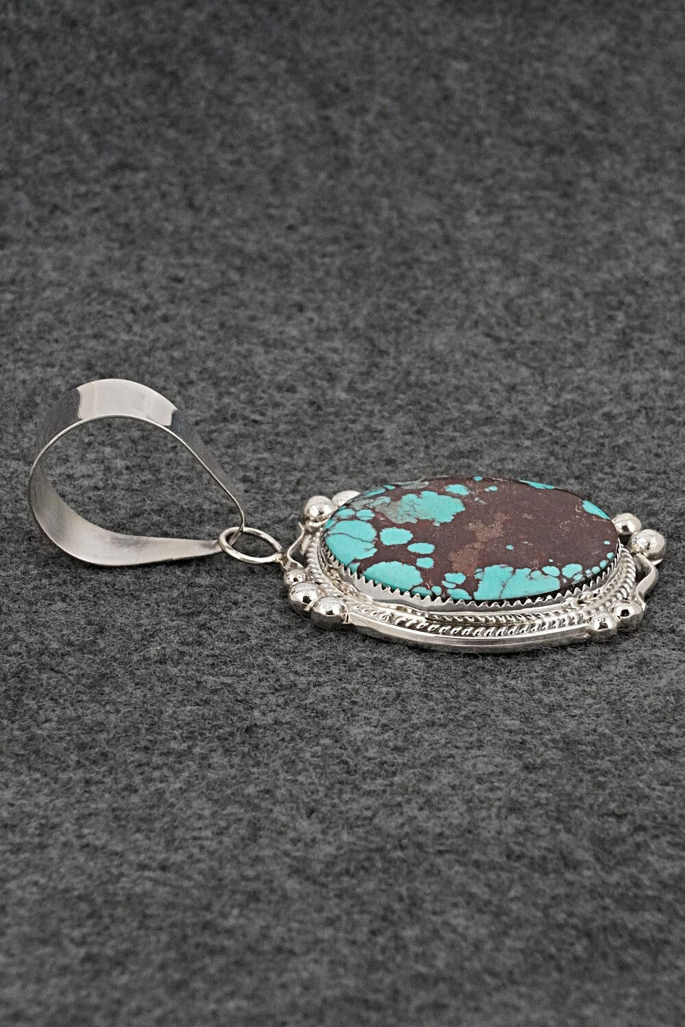 Turquoise & Sterling Silver Pendant - Leslie Nez