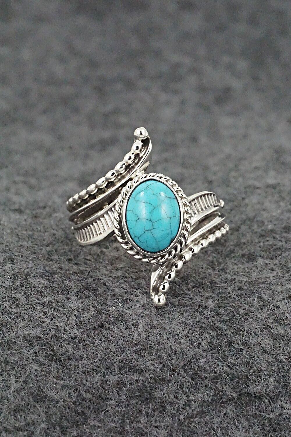 Turquoise & Sterling Silver Ring - Thomas Yazzie - Size 8