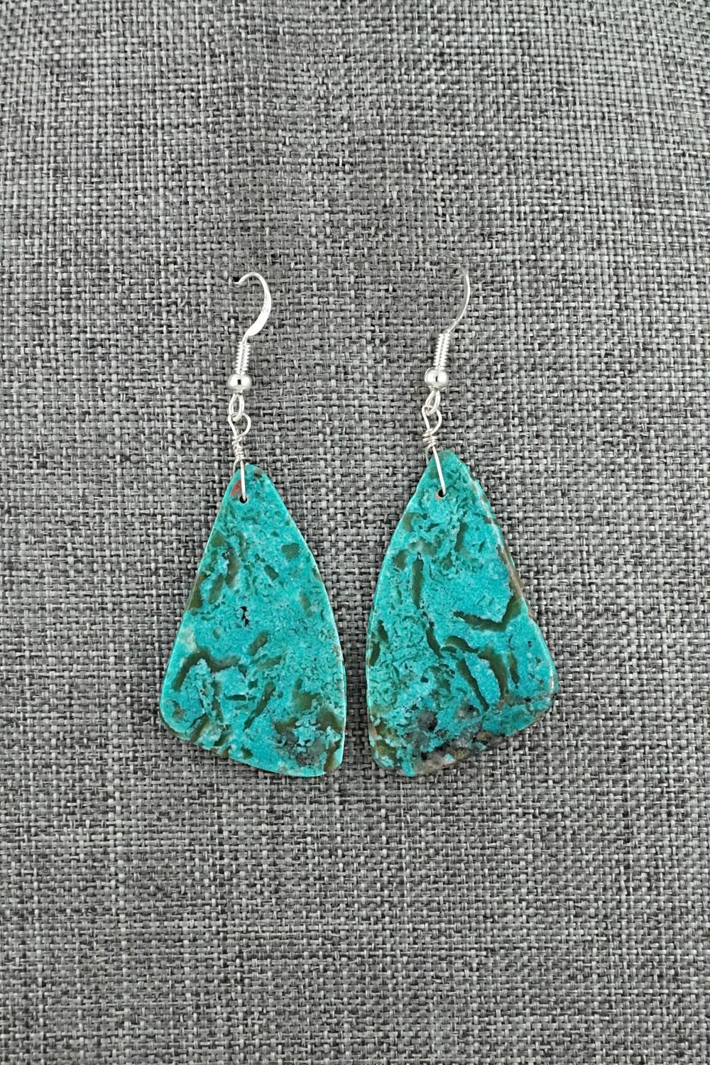 Turquoise & Sterling Silver Earrings - Louise Pete