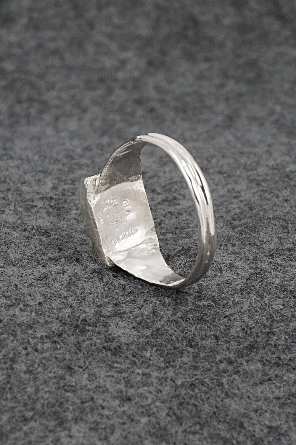Multi-Stone & Sterling Silver Inlay Ring - Ola Eriacho - Size 14