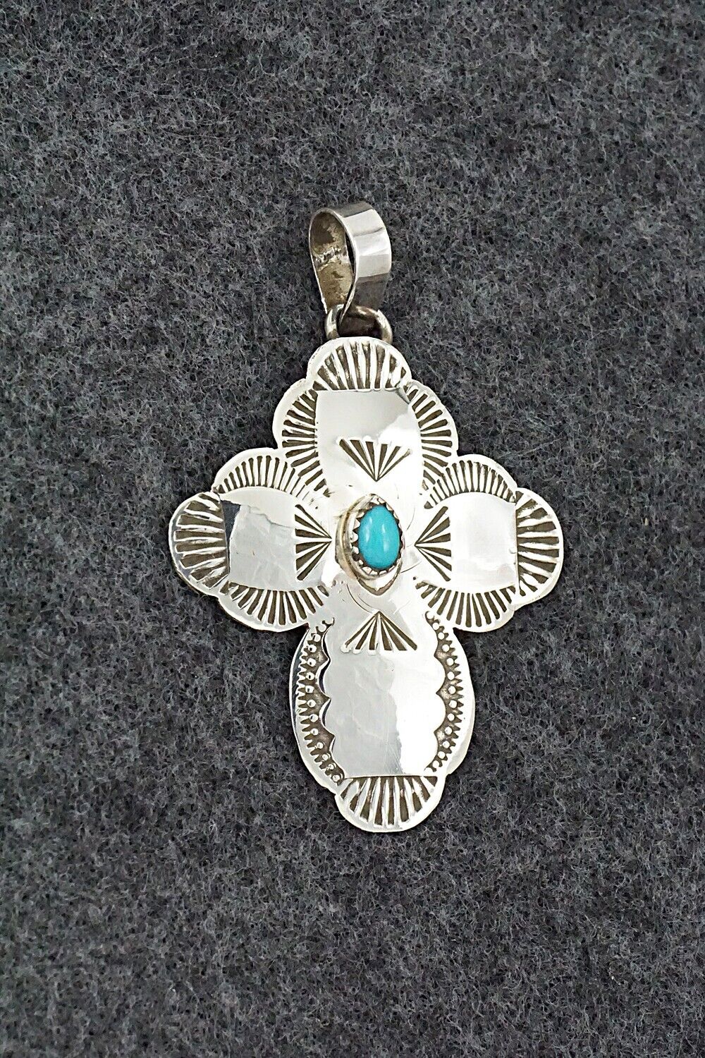 Turquoise & Sterling Silver Pendant - Bertha Begay