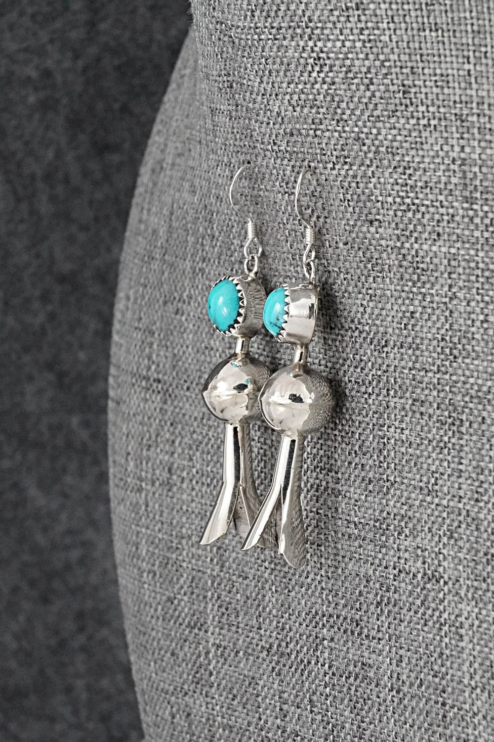 Turquoise & Sterling Silver Blossom Earrings - Emily Tsosie