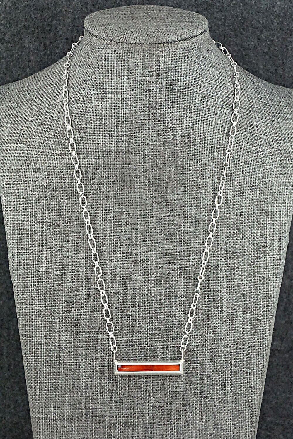 Spiny Oyster & Sterling Silver Necklace - Troy Natachu