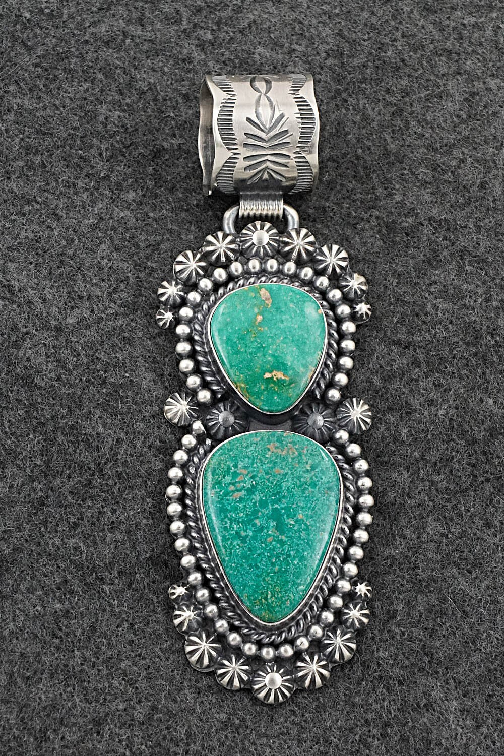 Turquoise & Sterling Silver Pendant - Raymond Delgarito