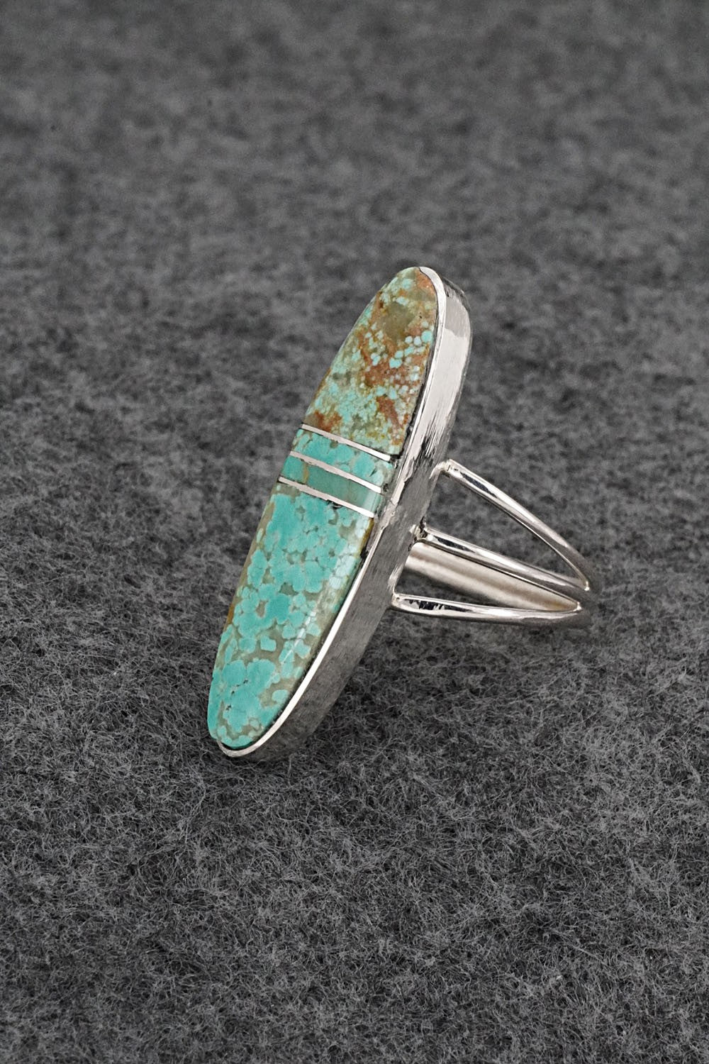 Turquoise & Sterling Silver Ring - Harold Smith - Size 8.5