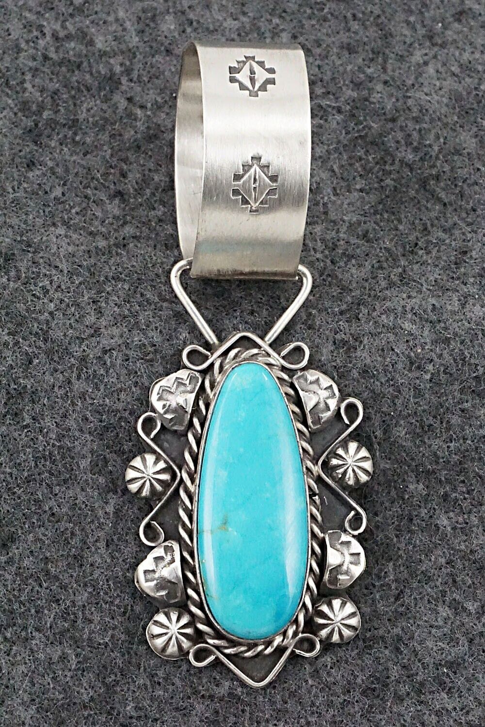 Turquoise and Sterling Silver Pendant - Wilson Dawes