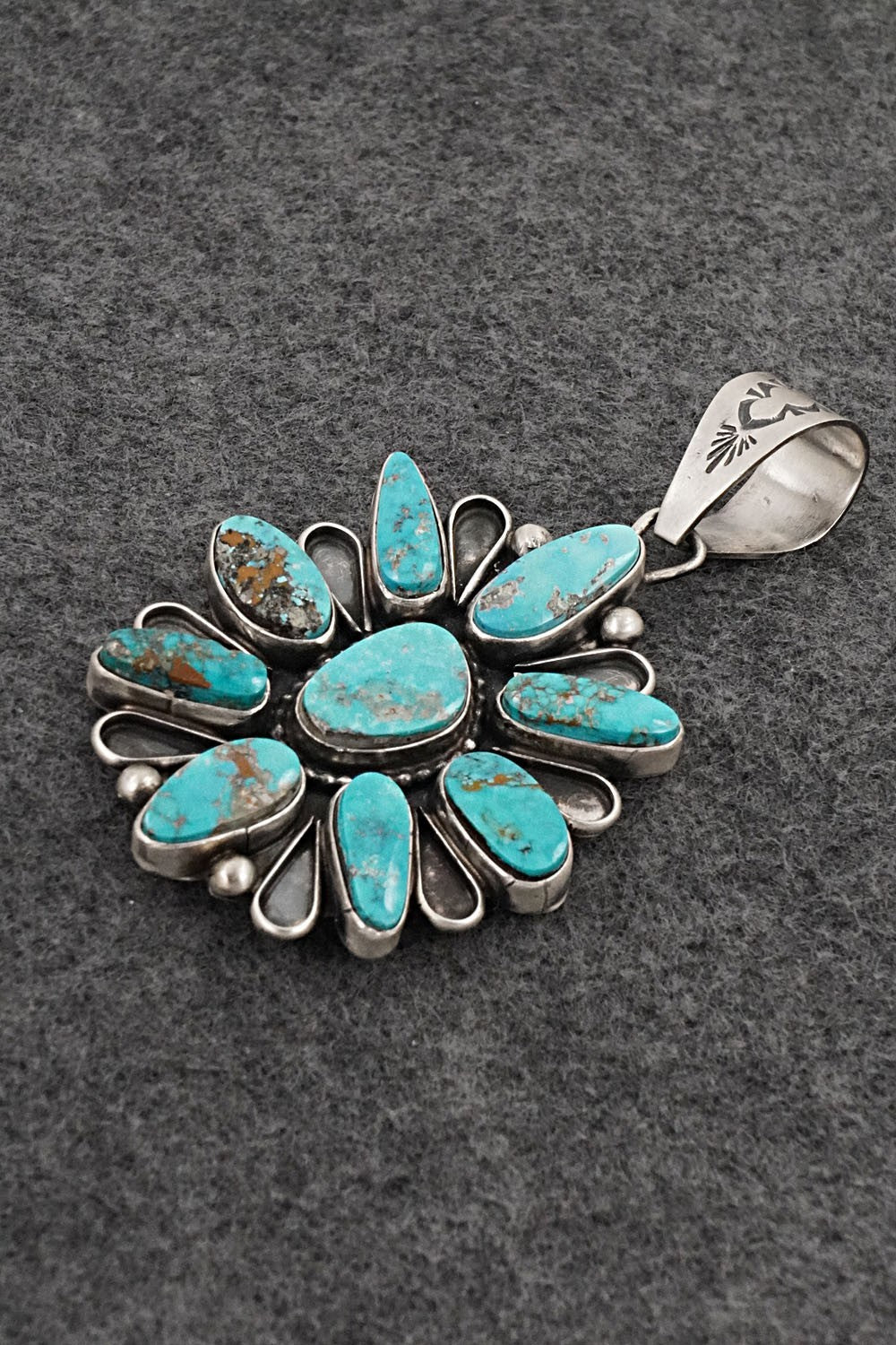 Turquoise & Sterling Silver Pendant - Travis Jim