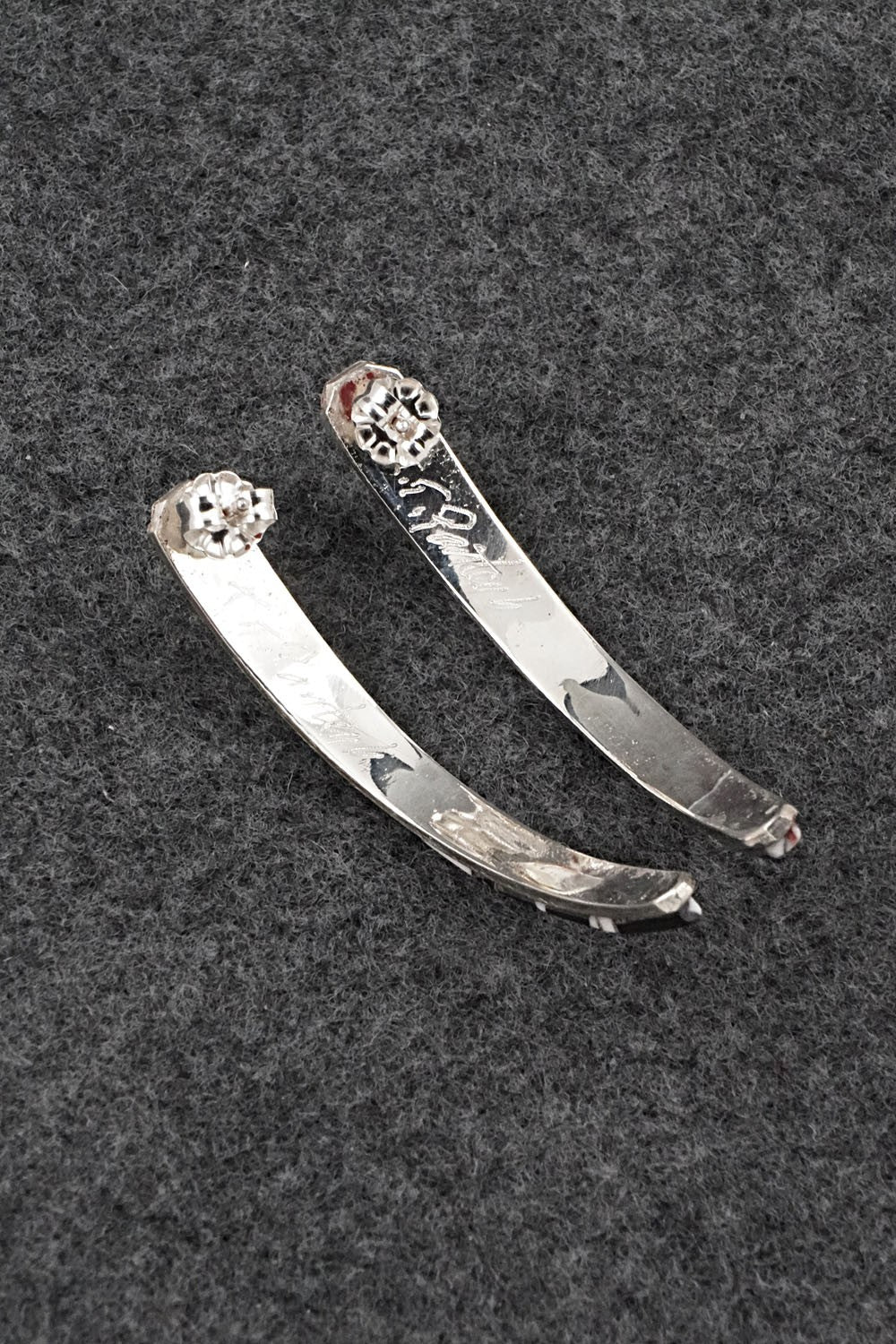 White Buffalo & Sterling Silver Earrings - Terrance Panteah