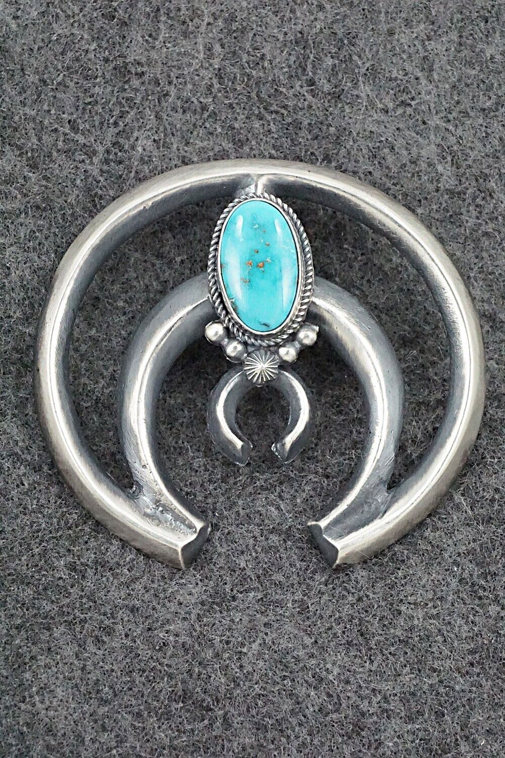 Turquoise & Sterling Silver Pendant - Harrison Bitsue