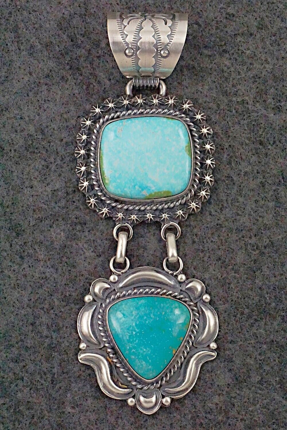Turquoise & Sterling Silver Pendant - Raymond Delgarito