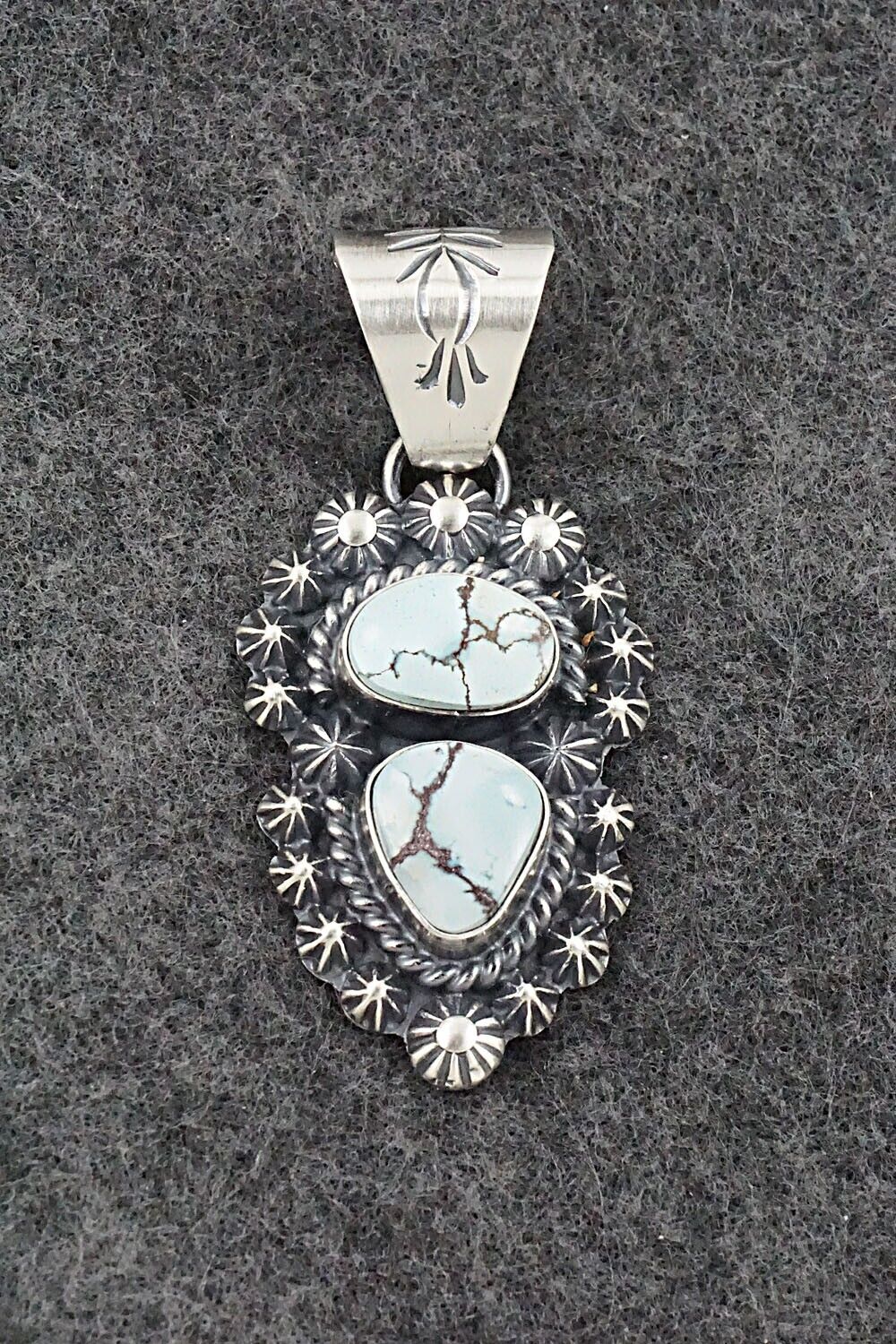 Turquoise & Sterling Silver Pendant - Raymond Delgarito