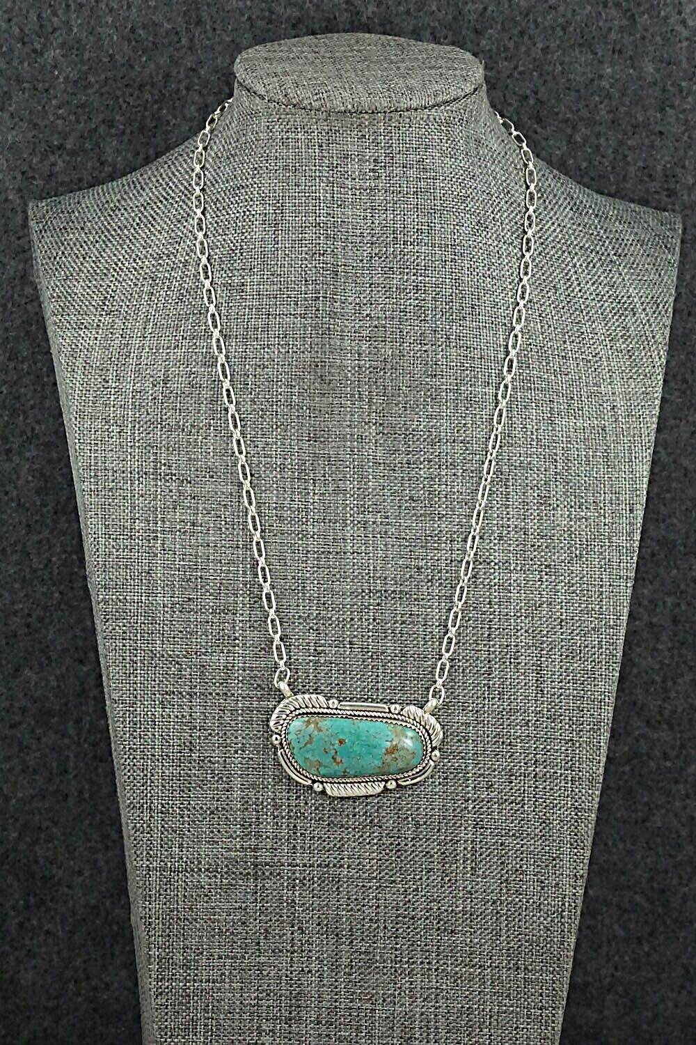 Turquoise & Sterling Silver Necklace - Kenny Calavaza