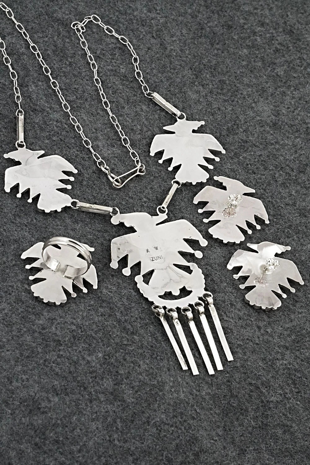 Multi-Stone & Sterling Silver Inlay Necklace Set - Adrian Wallace