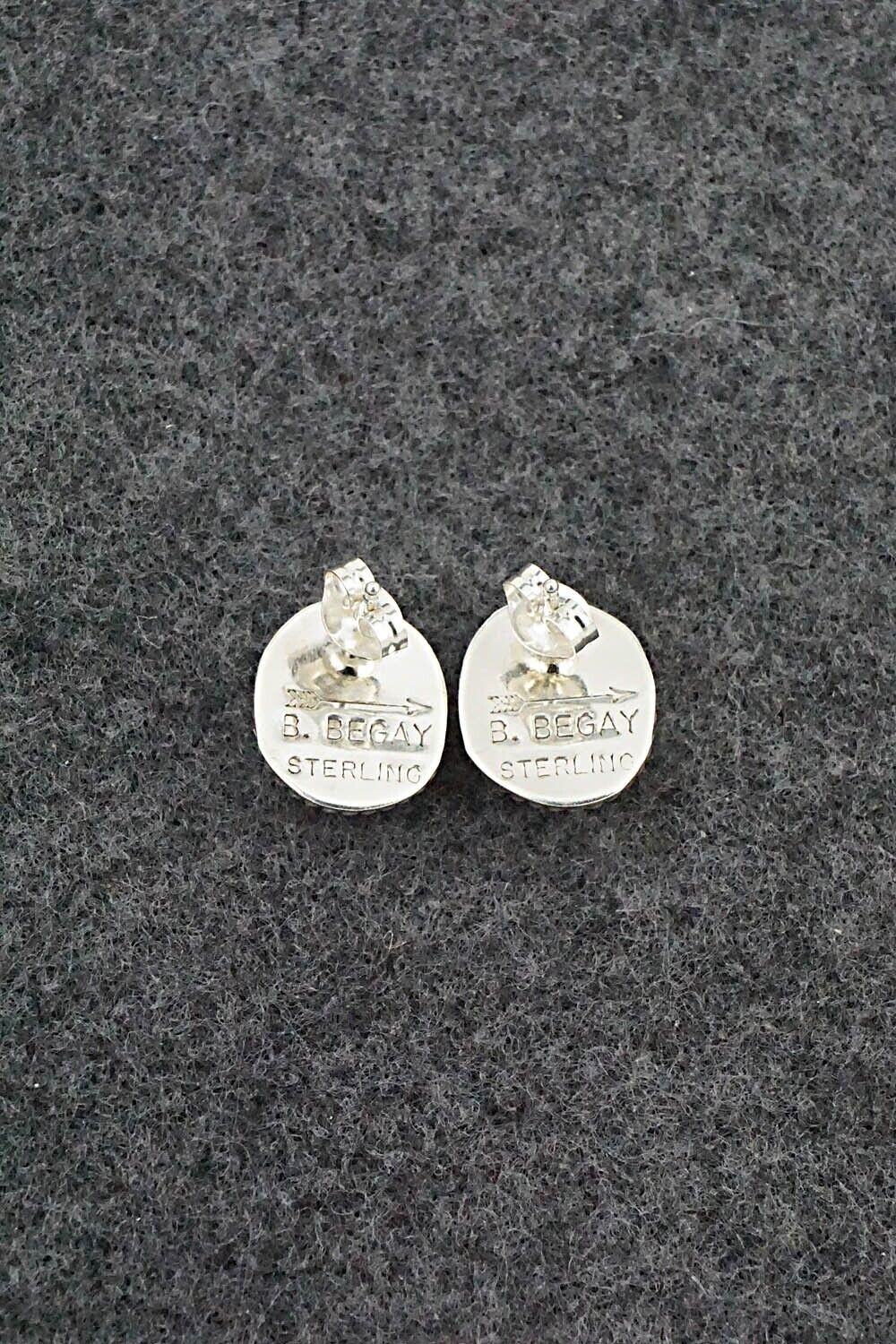 Turquoise & Sterling Silver Earrings - B. Begay