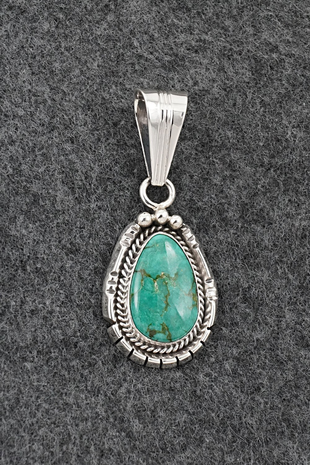 Turquoise & Sterling Silver Pendant - Samuel Yellowhair