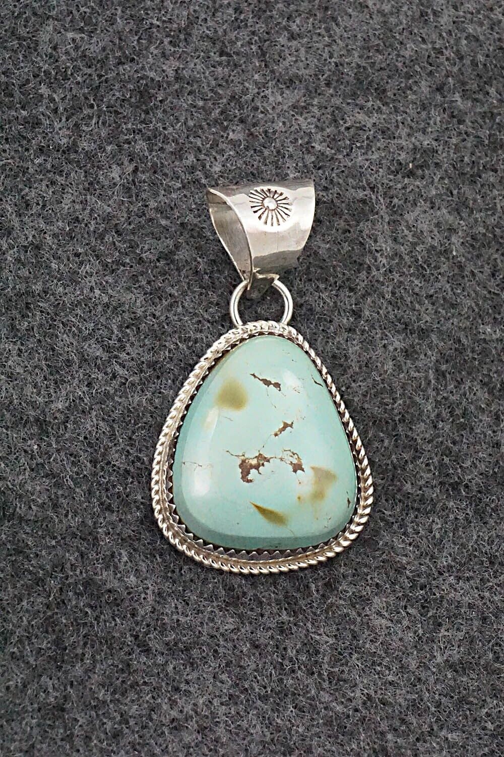 Turquoise & Sterling Silver Pendant - Ernest Hawthorne