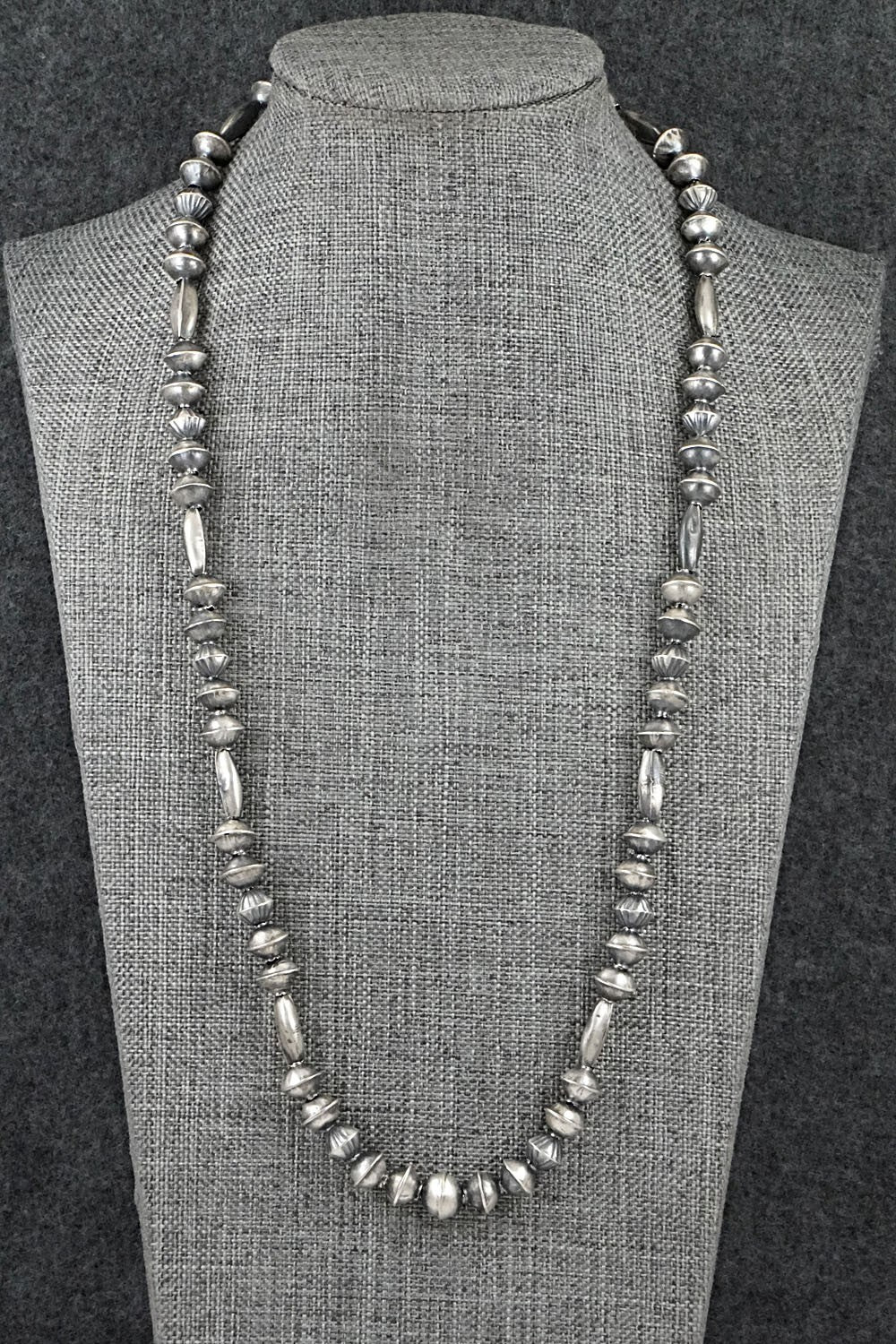 Sterling Silver Navajo Pearl Necklace 22" - Vintage