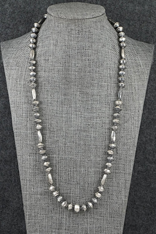 Sterling Silver Navajo Pearl Necklace 22" - Vintage