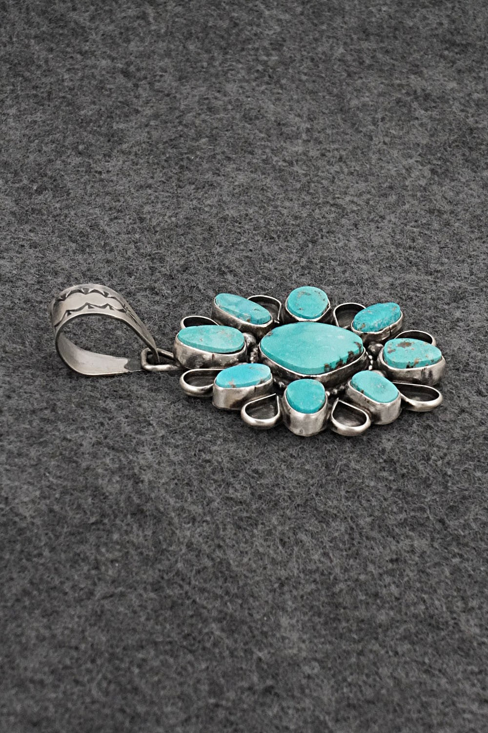 Turquoise & Sterling Silver Pendant - Travis Jim