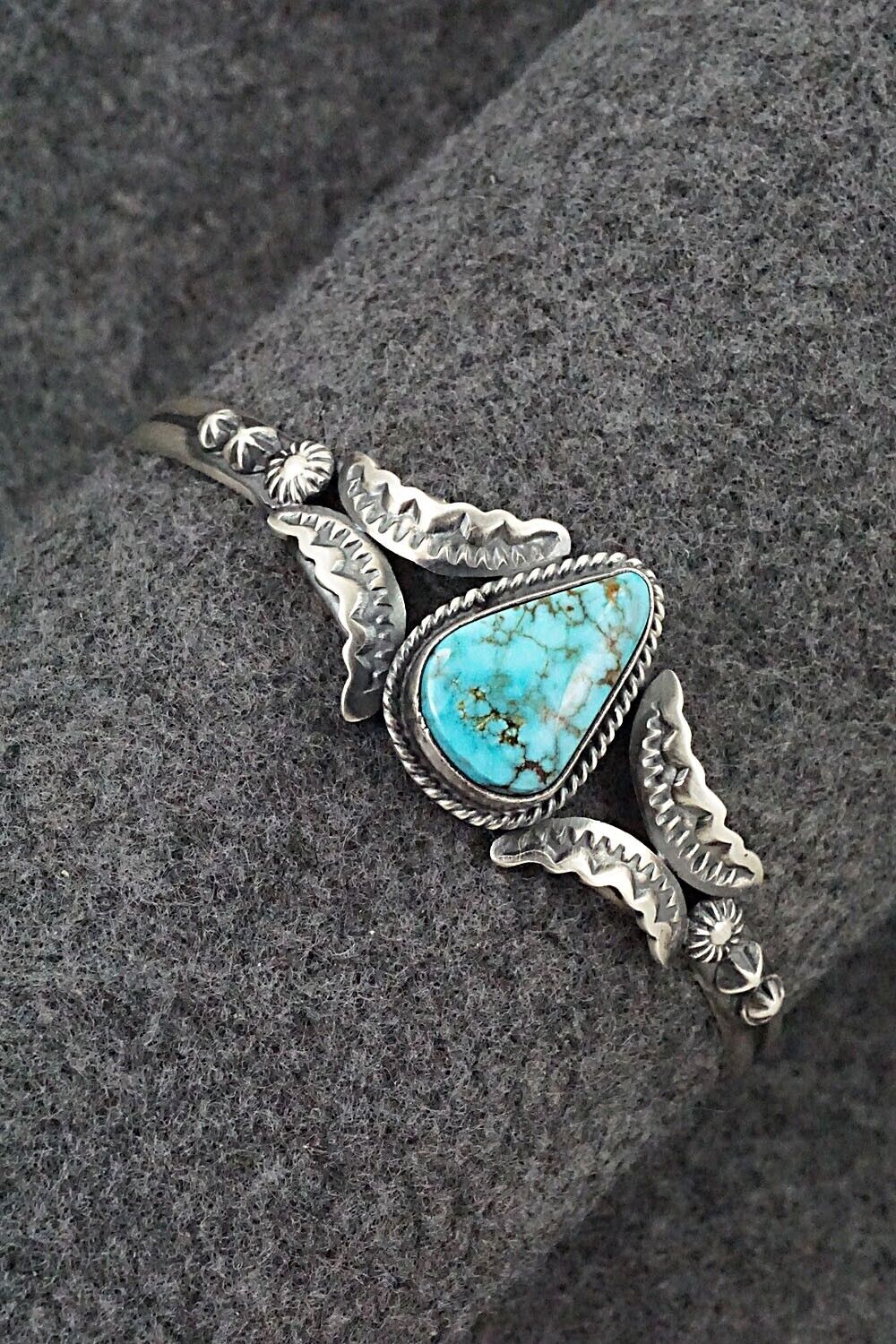 Turquoise & Sterling Silver Bracelet - Gilbert Tom