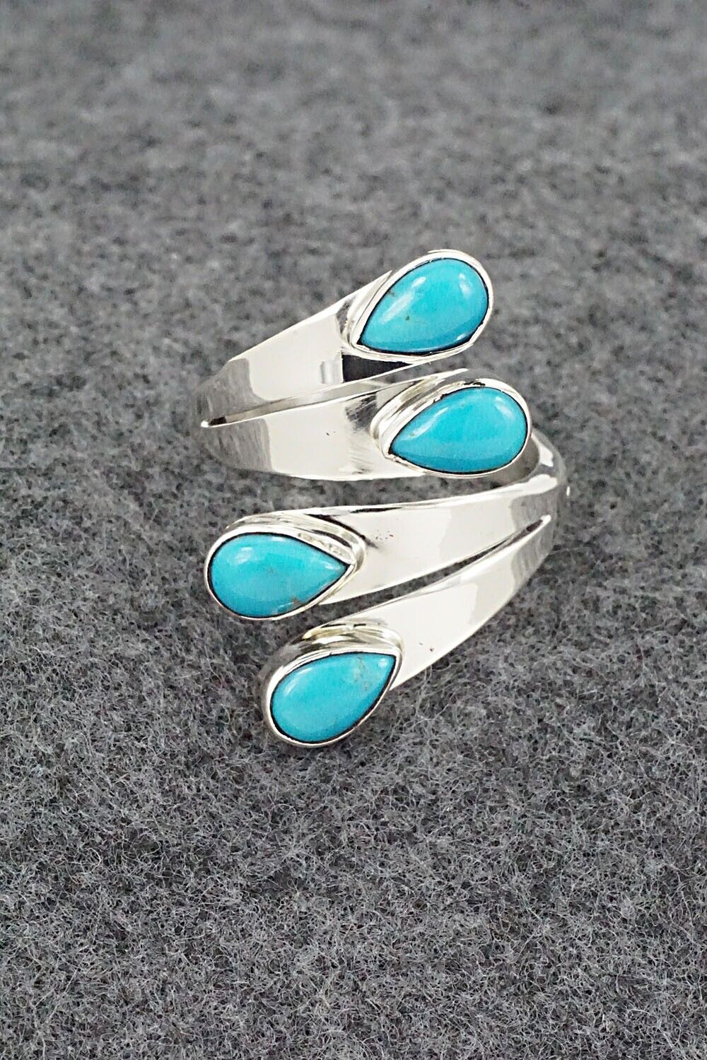 Turquoise & Sterling Silver Ring - Thomas Yazzie - Size 8.5