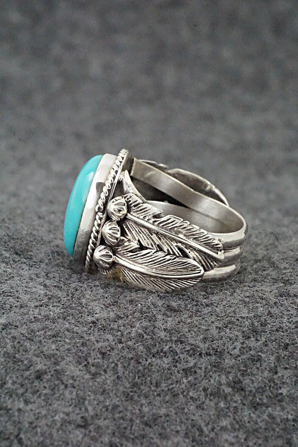 Turquoise & Sterling Silver Ring - Bobby Platero - Size 7.75